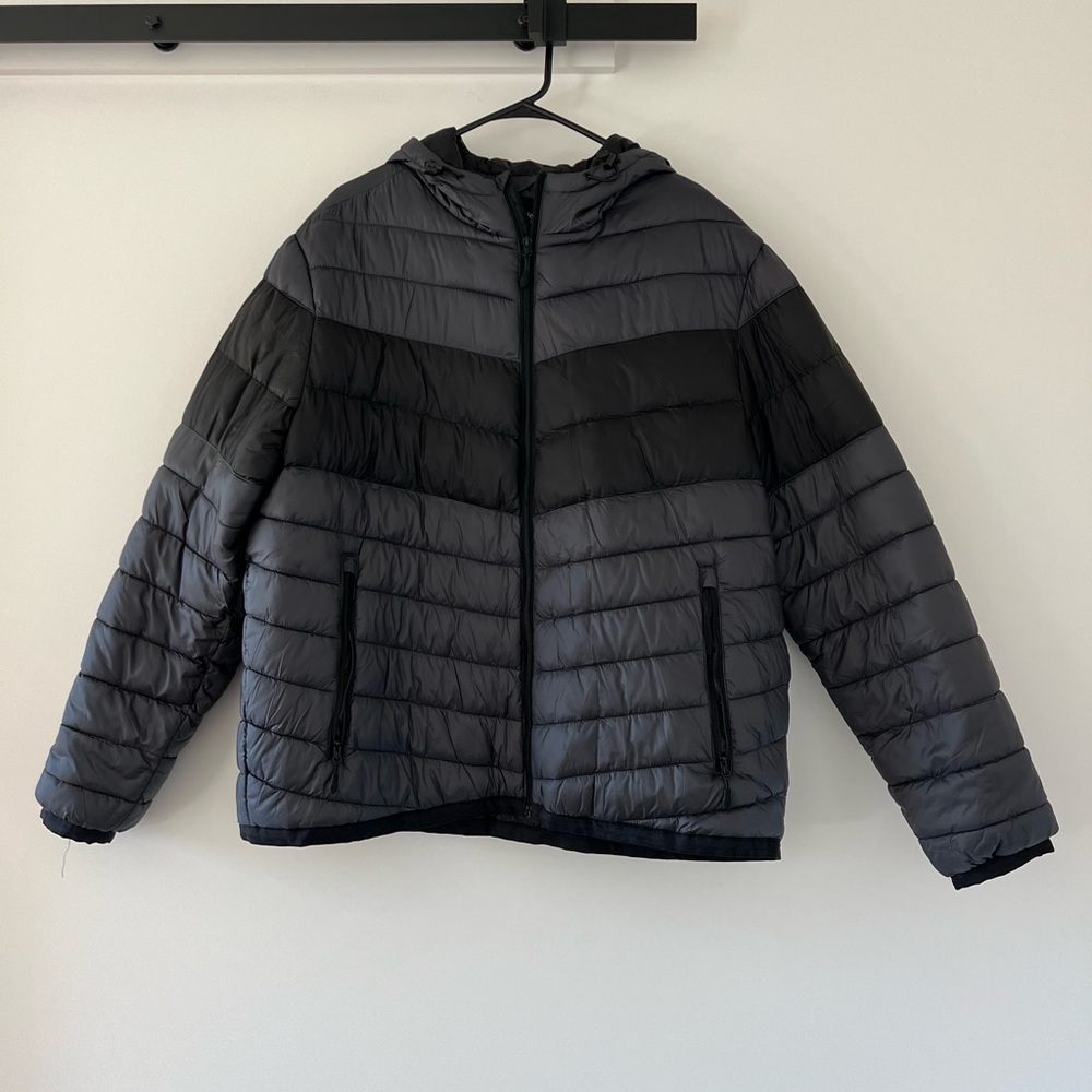 Men's Light Weight Quilted Hooded Puffer Jacket Coat